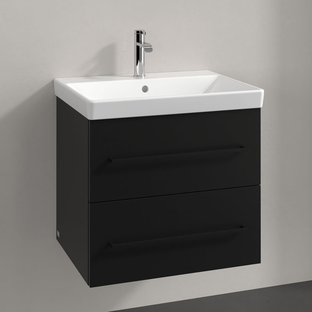 Lifestyle image of Villeroy & Boch Avento Volcano Black 600mm Wall-Hung Basin Vanity Unit